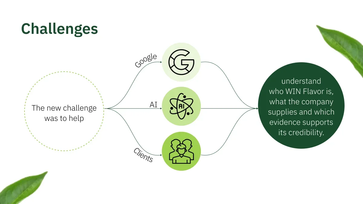 The challenge: be understood by Google, AI systems and buyers
