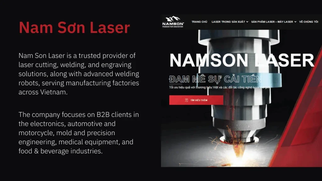 Nam Sơn Laser and its website